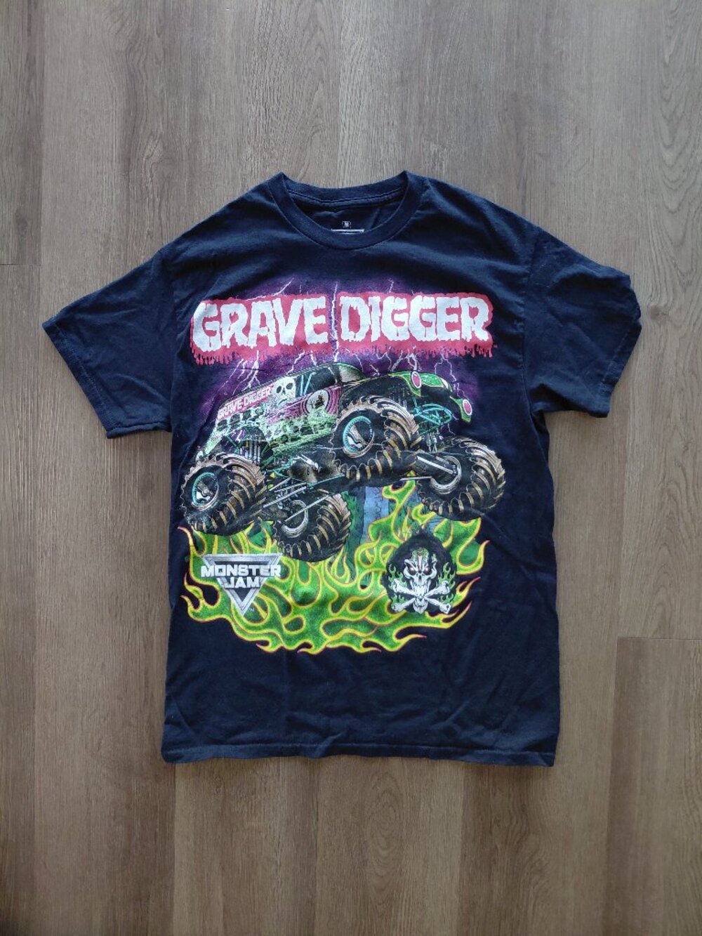 Monster Jam Grave Digger Graphic T-Shirt | Men's Medium | 100% Cotton